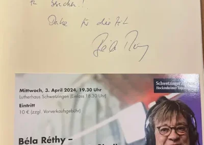 Gästebucheintrag von Béla Réthy